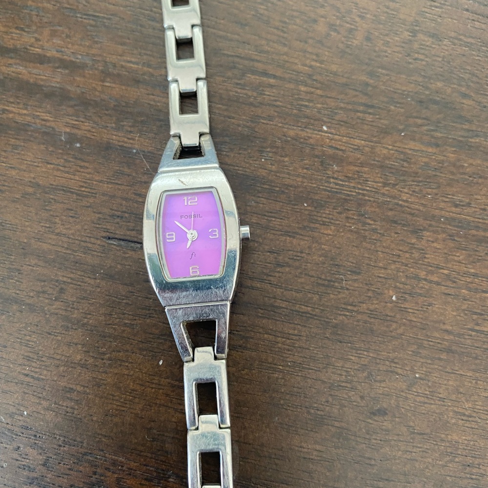 Women’s fossil watch with purple face